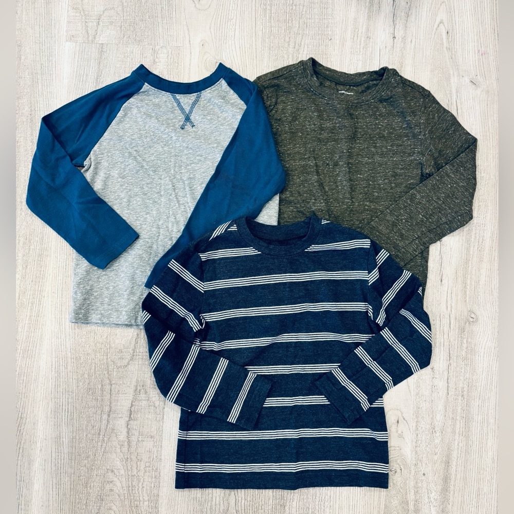 Jumping Beans Long Sleeve Henley Striped Tees Size 4T